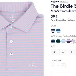 Rhoback Pink and Blue Performance Polo Shirt